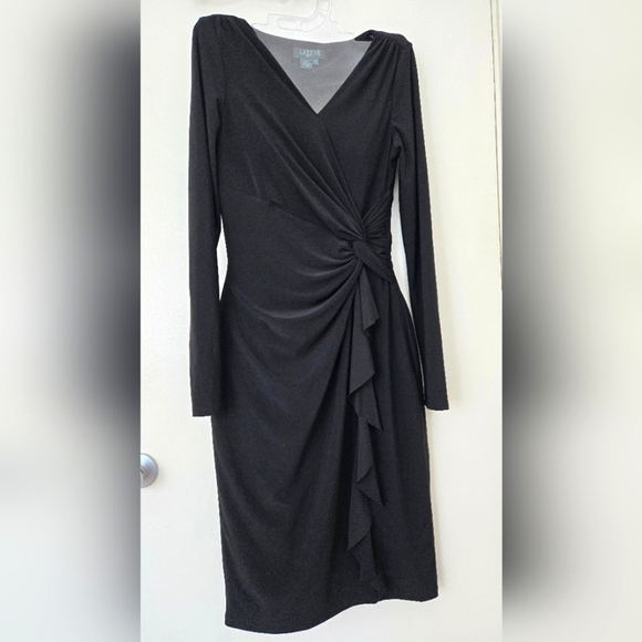 Lauren Ralph Lauren Womens Knit Long Sleeves Cocktail and Party Dress - Picture 1 of 4